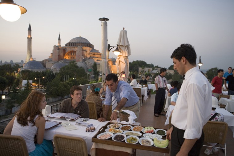 Rooftop Dining with View of Hagia Sophia Church